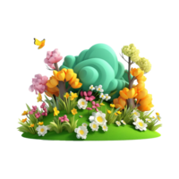 AI generated Spring background png isolated on transparent background