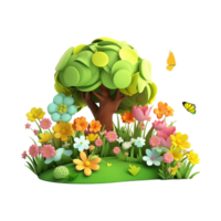 AI generated Spring background png isolated on transparent background