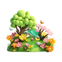 AI generated Spring background png isolated on transparent background