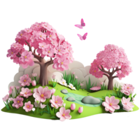 AI generated Spring background png isolated on transparent background