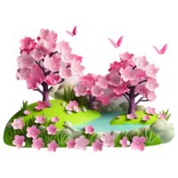 AI generated Spring background png isolated on transparent background