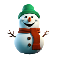 AI generated Snowman png isolated on transparent background