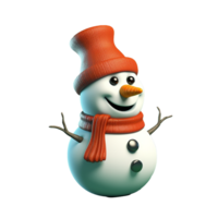 AI generated Snowman png isolated on transparent background