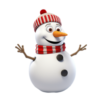 AI generated Snowman png isolated on transparent background