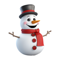 AI generated Snowman png isolated on transparent background