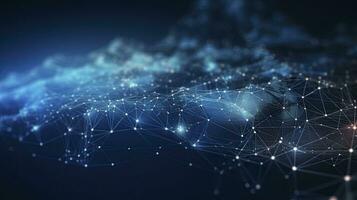 AI generated Abstract Digital Connections with Data and Blockchain Technology. AI Generated photo