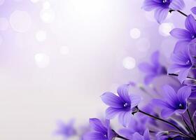 AI generated Abstract spring background with purple flowers. AI Generated photo