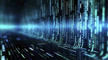 AI generated An abstract digital background with binary code and AI algorithms running in the background. AI Generated photo