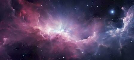 AI generated Galaxy texture with stars and beautiful nebula in the background, pink and gray. AI Generated photo