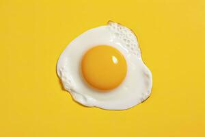 AI generated Fried egg on a yellow background. AI Generated photo