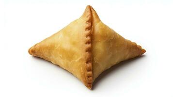 AI generated Tasty samosa isolated on white background.  AI Generated. photo