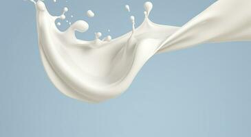 AI generated White milk splash isolated on background, liquid or Yogurt splash,  3d illustration. Generative AI photo