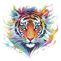 AI generated Watercolor tiger head on isolated with white background. AI Generated photo