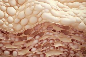 AI generated Saggy skin layer and skin cells, 3D rendering. Generative AI photo