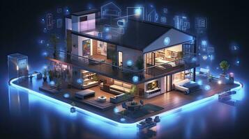 AI generated A Glimpse into the Connected Smart Home of Tomorrow. AI Generated photo