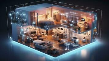 AI generated A Glimpse into the Connected Smart Home of Tomorrow. AI Generated photo
