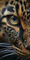 AI generated Leopard macro photography. AI Generated photo