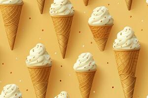 AI generated Incorporate a variety of waffle cones with different ice cream flavors. AI Generated photo