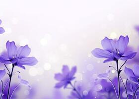 AI generated Abstract spring background with purple flowers. AI Generated photo