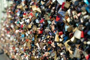 Many locks hang on the Hohenzollern bridge photo