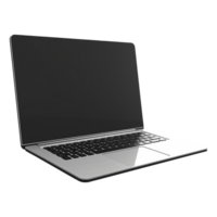 AI generated laptop blank screen png isolated on transparent background