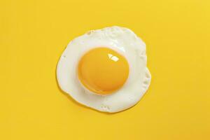 AI generated Fried egg on a yellow background. AI Generated photo