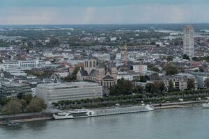 View of Cologne and Rhine left bank from Cologne Triangle photo