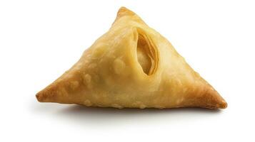 AI generated Tasty samosa isolated on white background.  AI Generated. photo