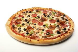 AI generated Pizza isolated on white background. AI Generated photo