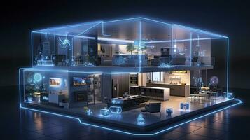 AI generated Connected Living, The IoT Revolution in Smart Homes. AI Generated photo