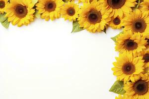 AI generated Sunflower Background with copy shape. AI Generated photo