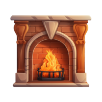 AI generated Gas fireplace png isolated on transparent background