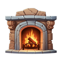 AI generated Gas fireplace png isolated on transparent background