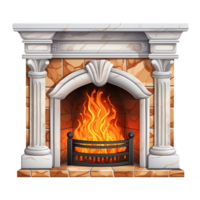 AI generated Gas fireplace png isolated on transparent background