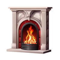 AI generated Gas fireplace png isolated on transparent background