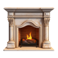 AI generated Gas fireplace png isolated on transparent background