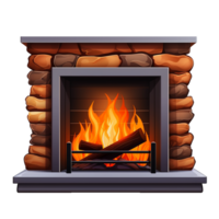 AI generated Gas fireplace png isolated on transparent background