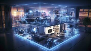 AI generated A Glimpse into the Connected Smart Home of Tomorrow. AI Generated photo