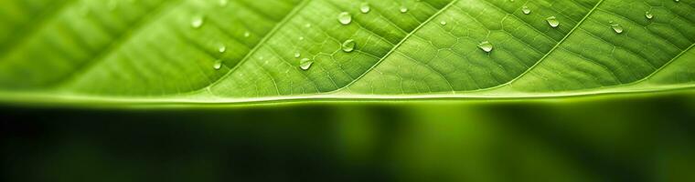 AI generated Green leaf nature background. AI Generated photo