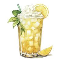 AI generated Watercolor jack fruit cream soda, Japanese soda. AI Generated photo