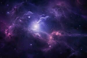 AI generated Purple Galaxy space stars in Outer Space. AI Generated photo