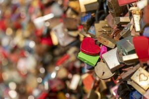 Many locks hang on the Hohenzollern bridge photo