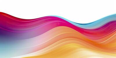 AI generated Colorful abstract wave lines flowing horizontally on a white background, ideal for technology, music, science and the digital world. AI Generative photo