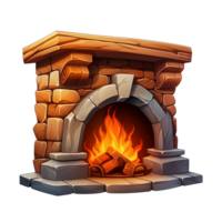 AI generated Gas fireplace png isolated on transparent background