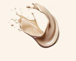 AI generated Liquid foundation splash element, fluid cosmetic cream 3d rendering. AI Generated photo