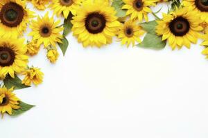 AI generated Sunflower Background with copy shape. AI Generated photo