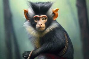 AI generated Wolfs Mona Monkey. Generative AI photo