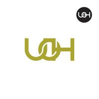 letra uoh monograma logo diseño vector