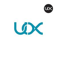 letra uox monograma logo diseño vector