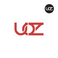 letra uoz monograma logo diseño vector